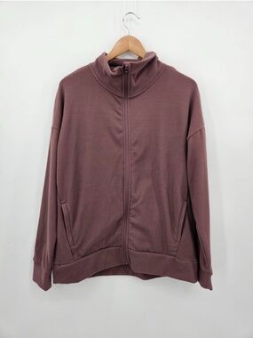 Mondetta Womens Zip Up Fleece Jacket Purplish Size Small Pockets
